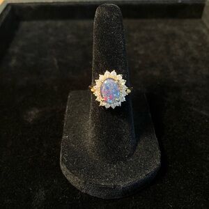 Gold and Black Opal Size 5 Ring